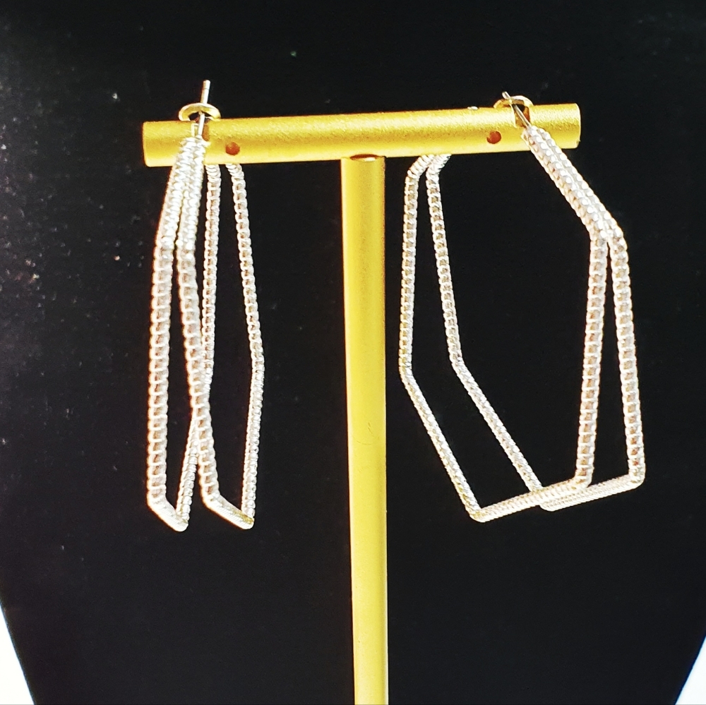 Large Silver Hoop Earings